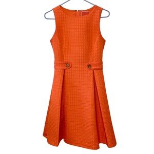 ModCloth So Sixties Clementine Orange fit and flare A-line sleeveless dress S